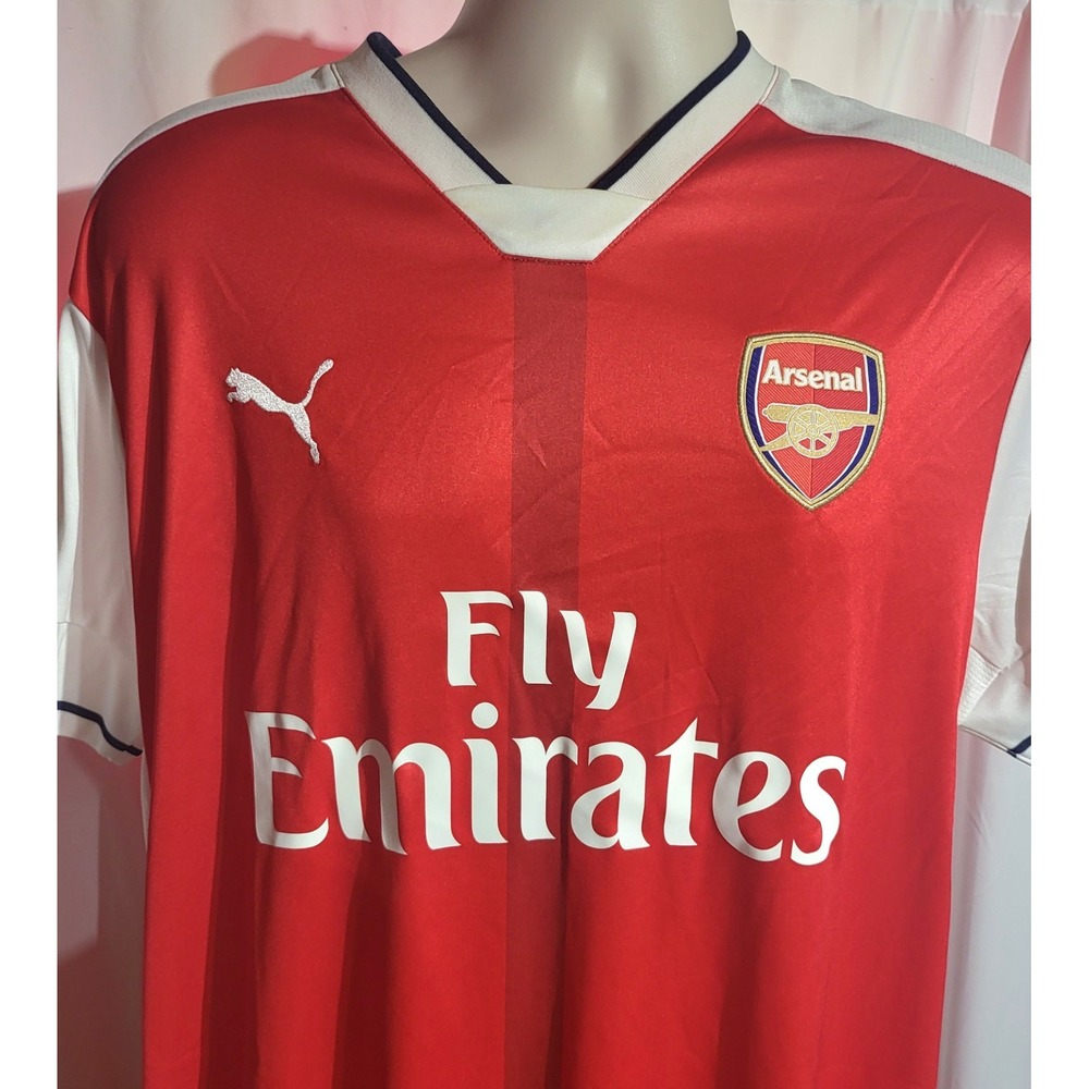 New Arsenal Fly Emirates Puma Home Soccer Jersey XL Red White Football Shirt - Picture 8 of 14